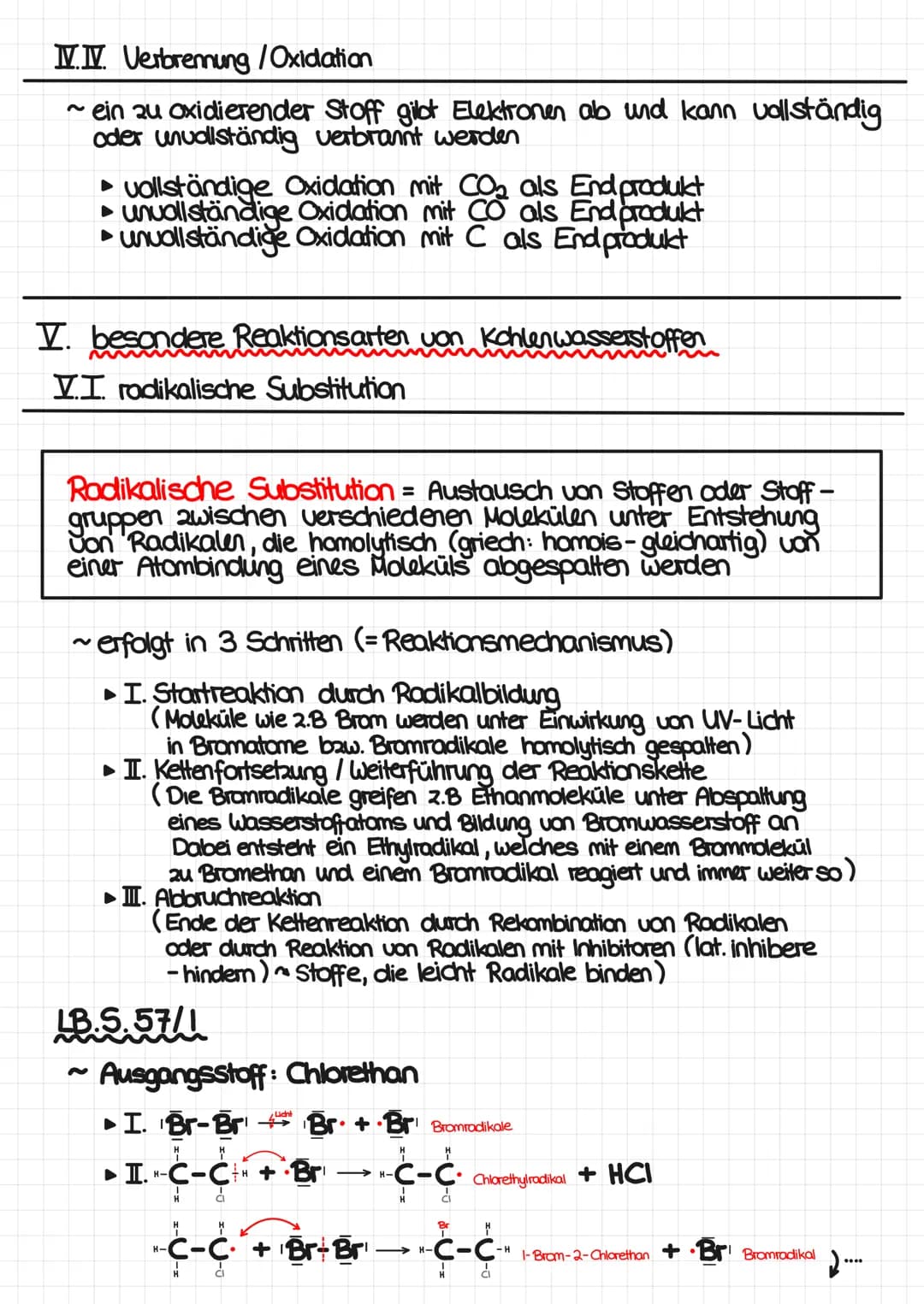 Wiederholung Merkwissen ~Organische Chemie
I. Kohlenwasserstoffverbindungen.
= Verbindungen aus C- und H-Atomen, die sich durch Bindungs-
ve