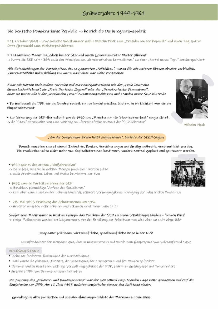 1949 führen die Konflikte zwischen USA und Sowjetunion zur Gründung zweier deutscher Teilstaaten. Im Westen
schließen die USA, Großbritannie