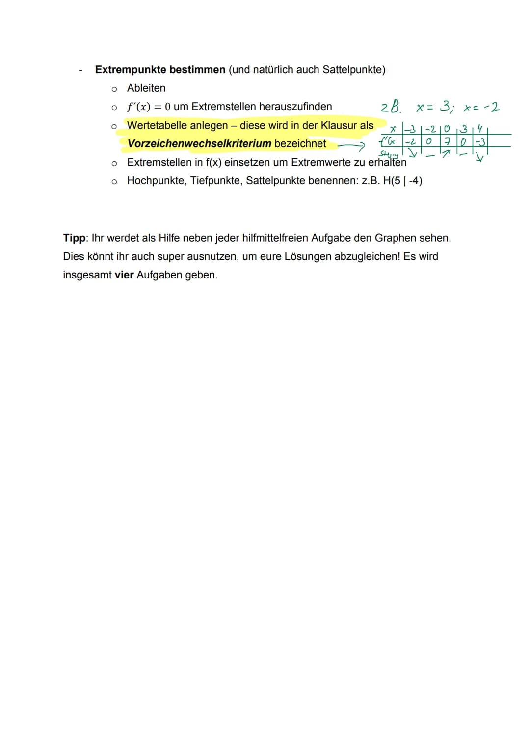 Das sollte ich beherrschen:
Begriffe beherrschen - S. 84f
O Achsen/Punktsymmetrie
O
o Achsenschnittpunkt
o Hochpunkt, Tiefpunkt, Wendepunkt

