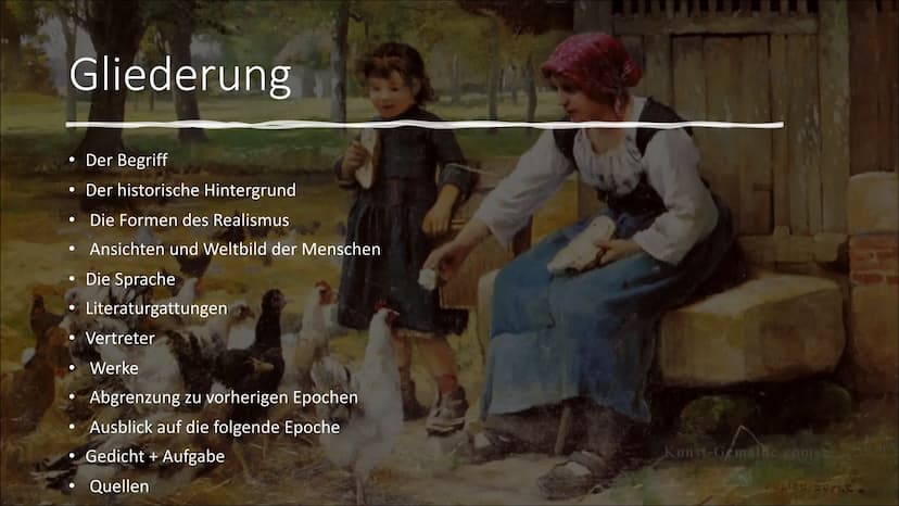 Realismus
Von Nora und Sara Gliederung
Der Begriff
• Der historische Hintergrund
Die Formen des Realismus
Ansichten und Weltbild der Mensche