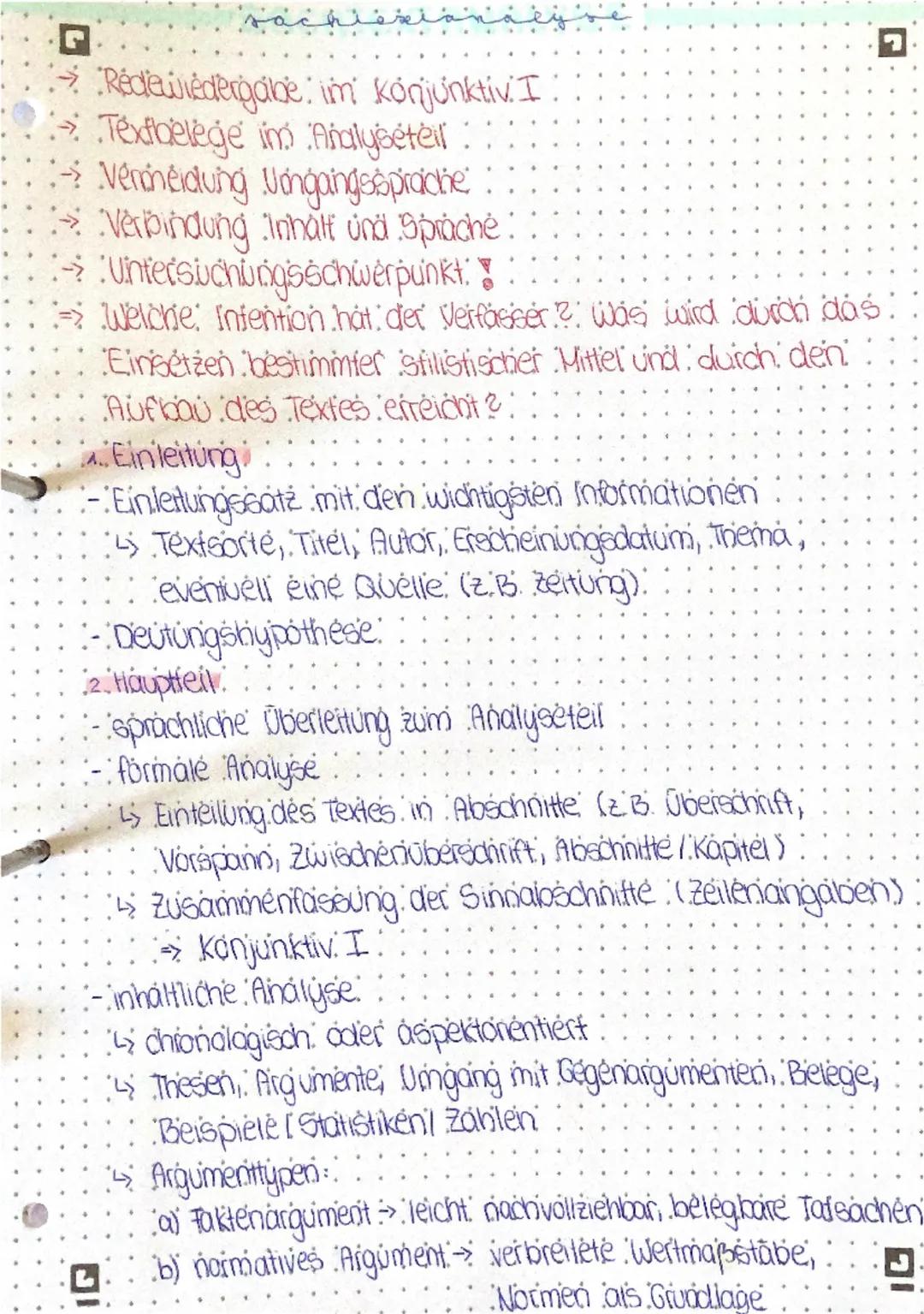- → "Redewiedergabe: im konjunktiv I
- Textbelege im Analyséteil:
- Vermeidung Jingangssprache
- Verbindung Inhalt und Sprache:
- Uintersüch