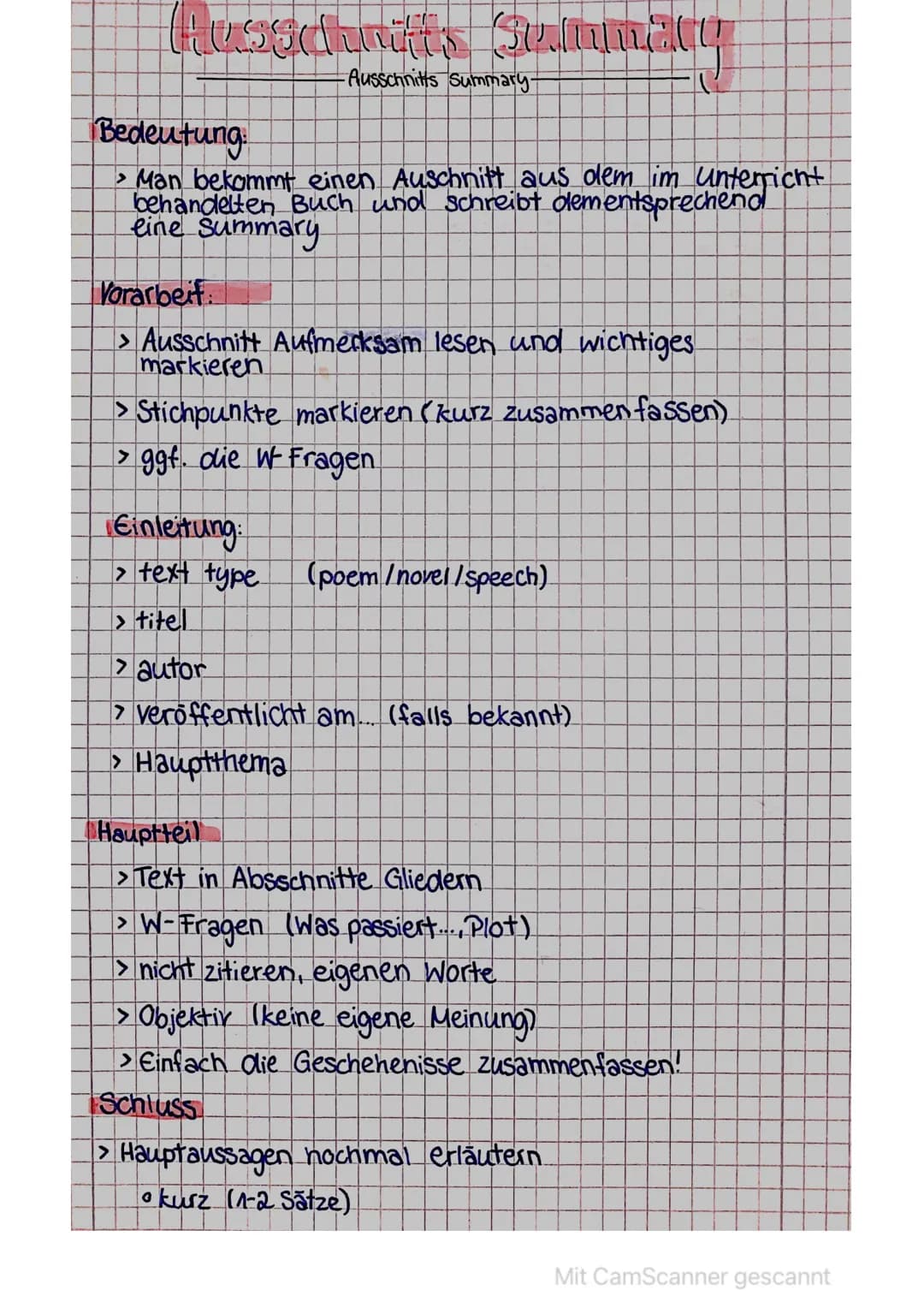 Ausschnitts Jelumaly
Bedeutung
> Man bekommt einen Auschnitt aus dem im Unterricht
behandelten Buch und schreibt dementsprechend
eine Summar
