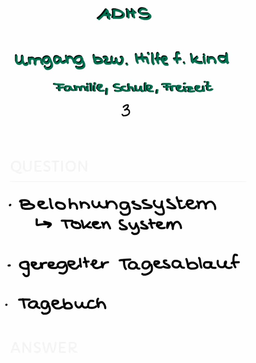 ADHS Def
verhaltensstörung
3
QUESTION
ADHS
zeichnet sich aus durch von
der Norm abweichendes
verhalten, welches das
Erleben und Verhalten ei