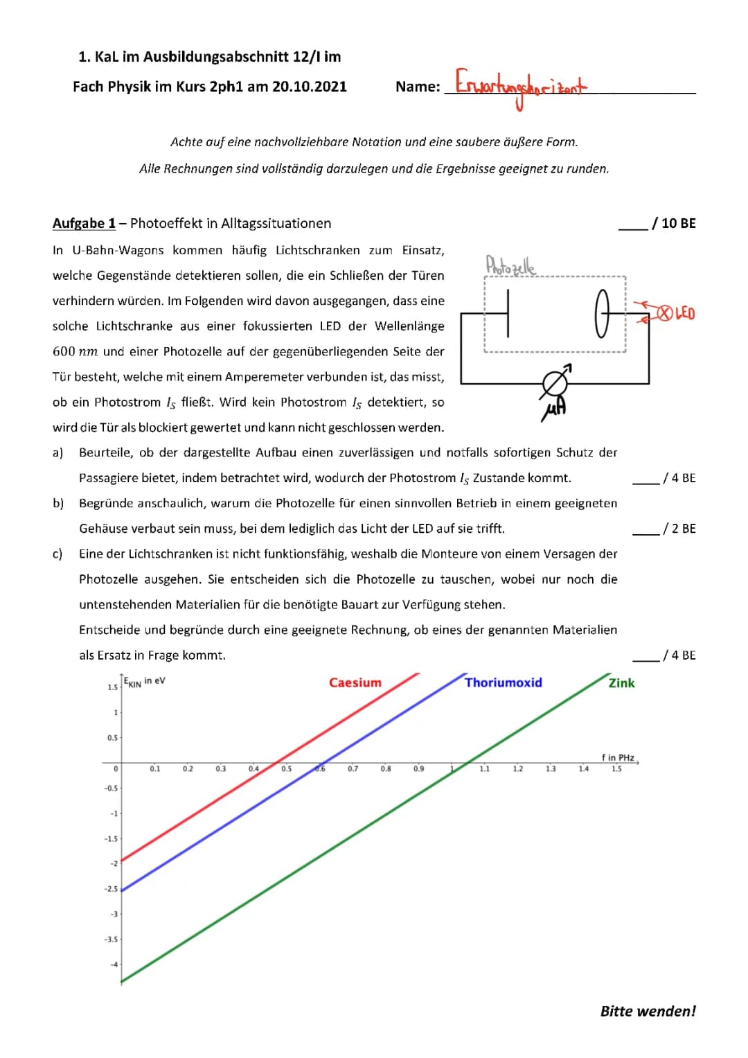 Photoeffekt / Elektronen als Quanten