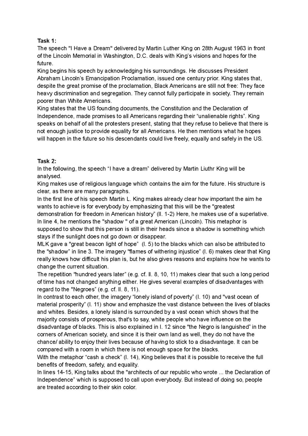 MLK "I have a dream" analysis