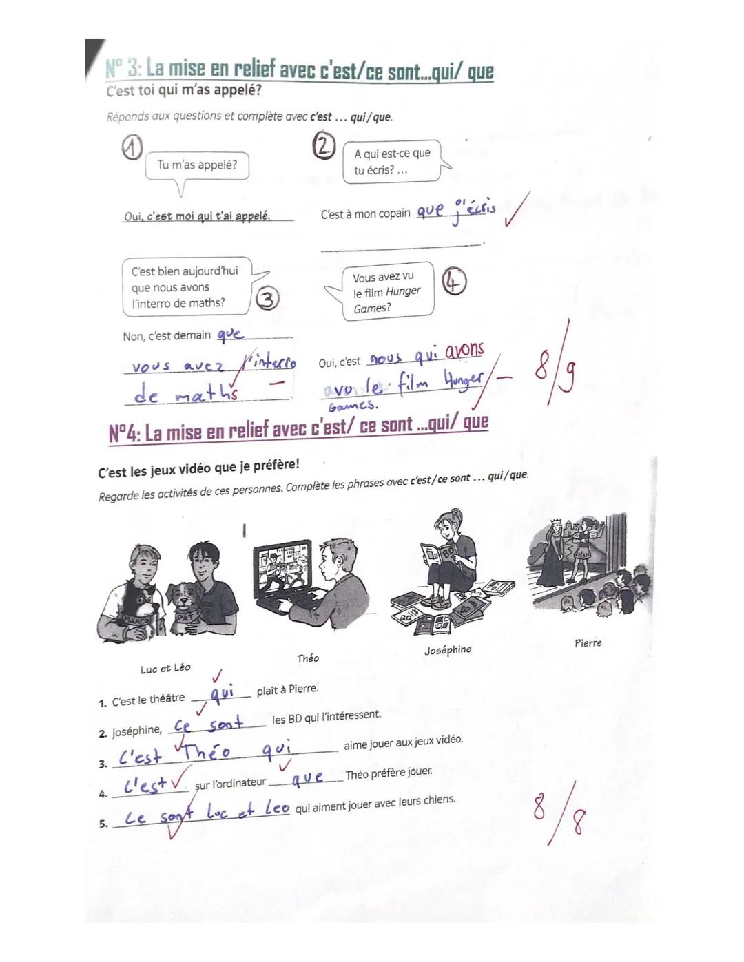 Contrôle N° 1 classe: 10b date: 23.09.2019
Nom: Saphie points: 72,5/100 note: 3 08.10.15
Signature des parents: I:grammaire : 58/78
시뢰하지우 2.