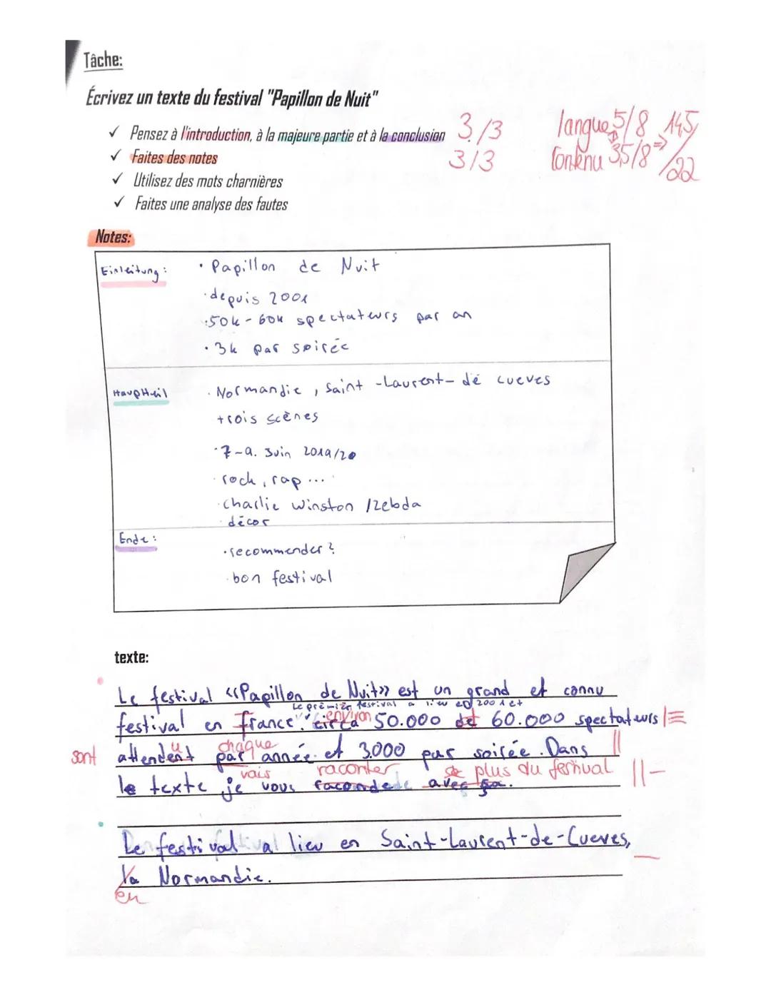 Contrôle N° 1 classe: 10b date: 23.09.2019
Nom: Saphie points: 72,5/100 note: 3 08.10.15
Signature des parents: I:grammaire : 58/78
시뢰하지우 2.