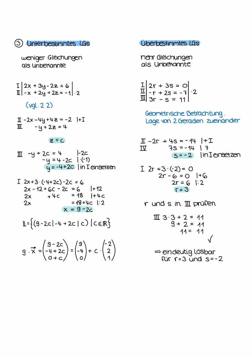 11
LGS lösen
I|2x + 3y = 8
I-x-2y=-5-2
II -2x - 4y=-10 |+I
II
-y=-2
1-(-1)
y=2
in I einsetzen
I 2x +3·2=8
2x+6=8
2x = 2
x = 1
2
2.1
III
Addi
