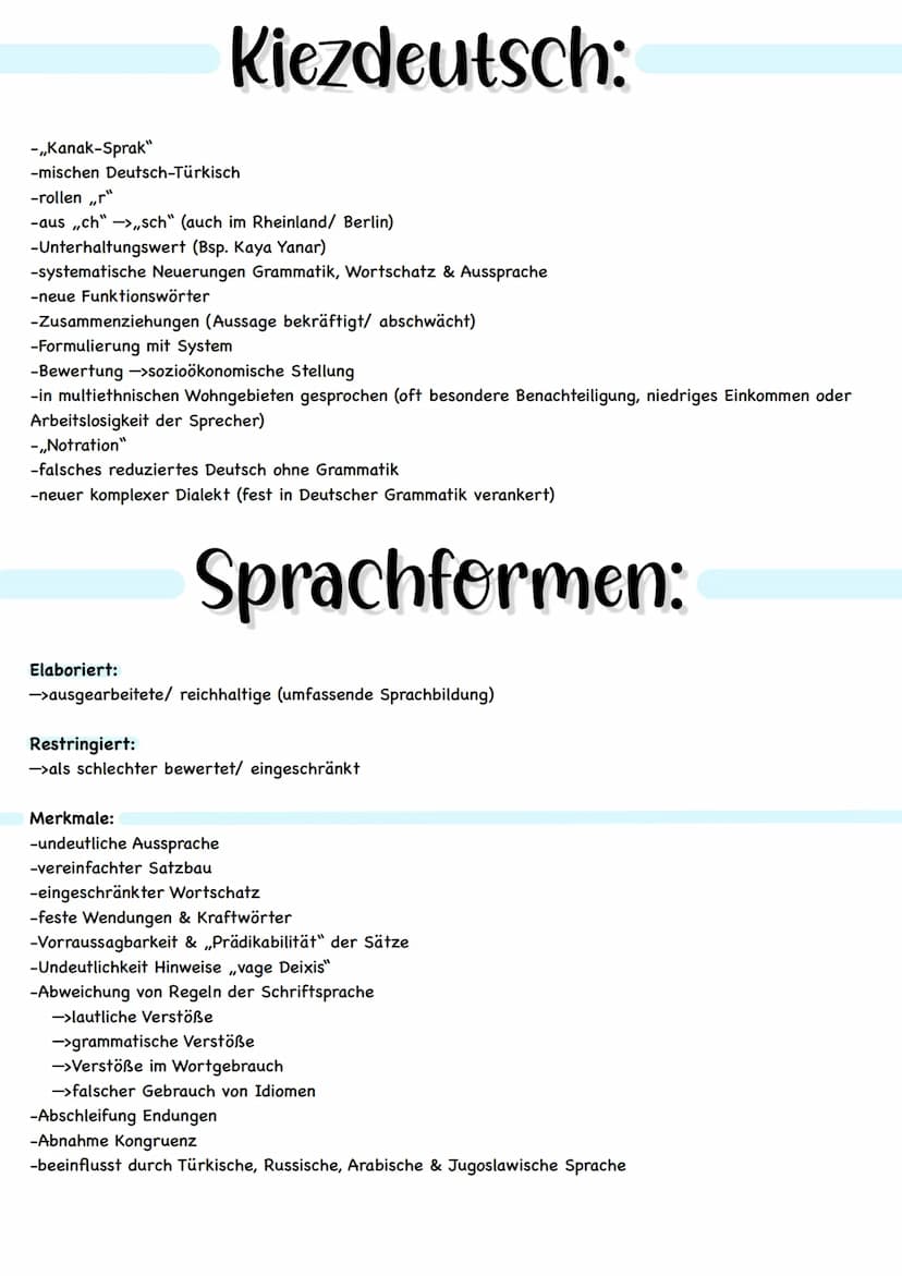 Dialekt:
->regional/ lokal begrenzte Sprachvarietät (wesentliche Gemeinsamkeiten mit Standardsprache)
-regionale Herkunft (Stärkung Zusammen