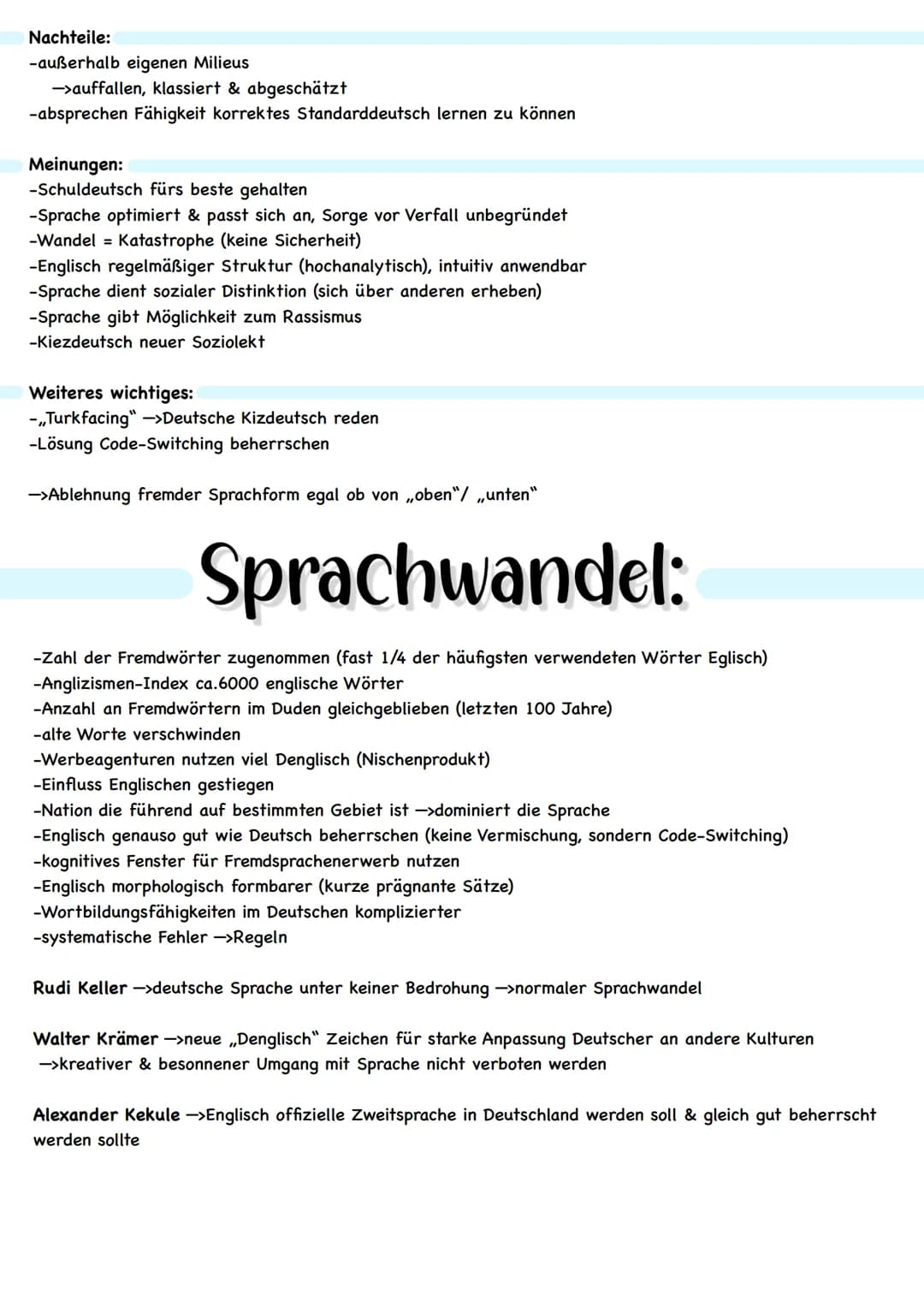 Dialekt:
->regional/ lokal begrenzte Sprachvarietät (wesentliche Gemeinsamkeiten mit Standardsprache)
-regionale Herkunft (Stärkung Zusammen