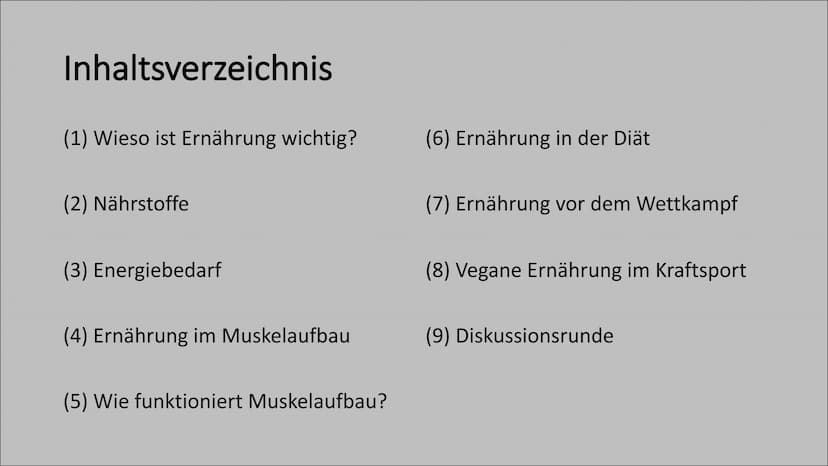 Bodybuilding- Ernährung im Kraftsport
Wieso ist die Ernährung im Kraftsport wichtig?
→ Ziel: Muskelaufbau
Lebensmittel liefern dem Körper En