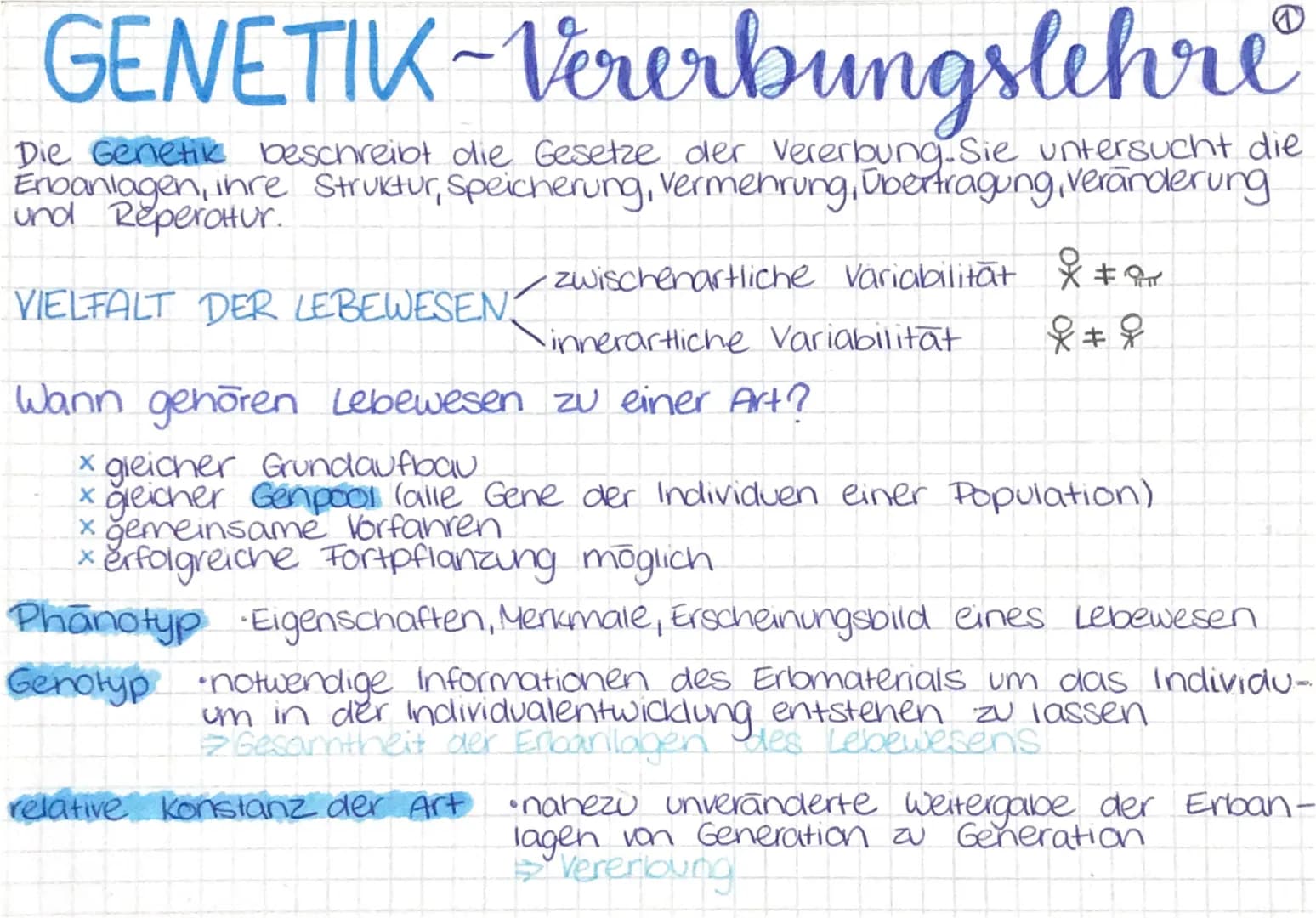 GENETIK-Vererbungslehre
Die Genetik beschreibt die Gesetze der Vererbung. Sie untersucht die
Enbanlagen, ihre Struktur, Speicherung, vermehr