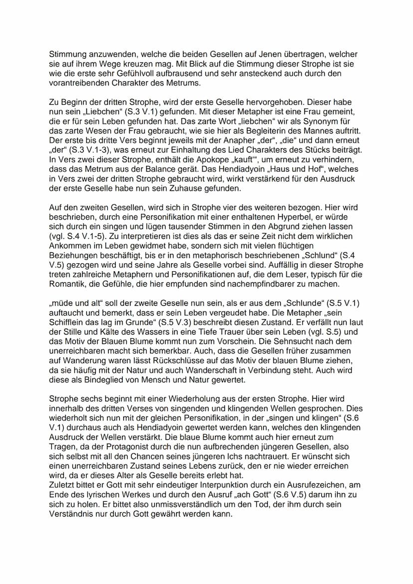 Analyse: Die zwei Gesellen (Joseph von Eichendorff)
Das lyrische Werk mit dem Namen „Die zwei Gesellen" stammt aus dem Jahr 1818
und wurde d