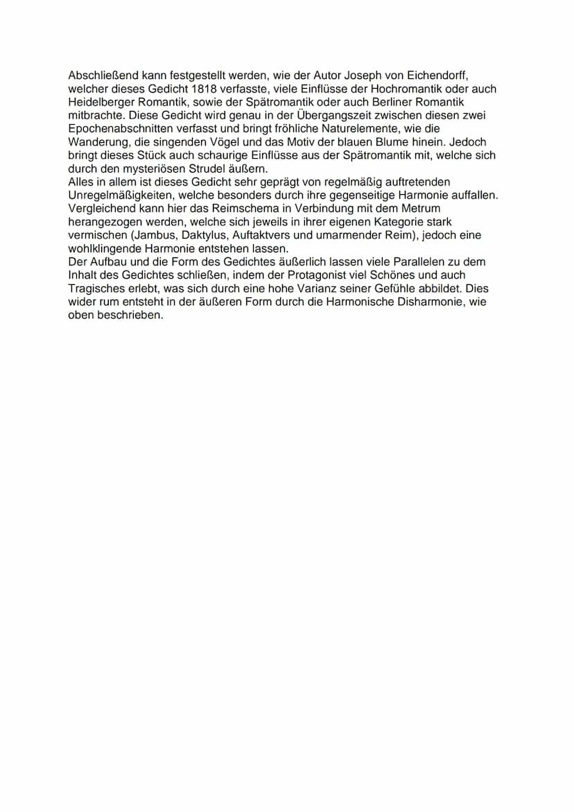 Analyse: Die zwei Gesellen (Joseph von Eichendorff)
Das lyrische Werk mit dem Namen „Die zwei Gesellen" stammt aus dem Jahr 1818
und wurde d