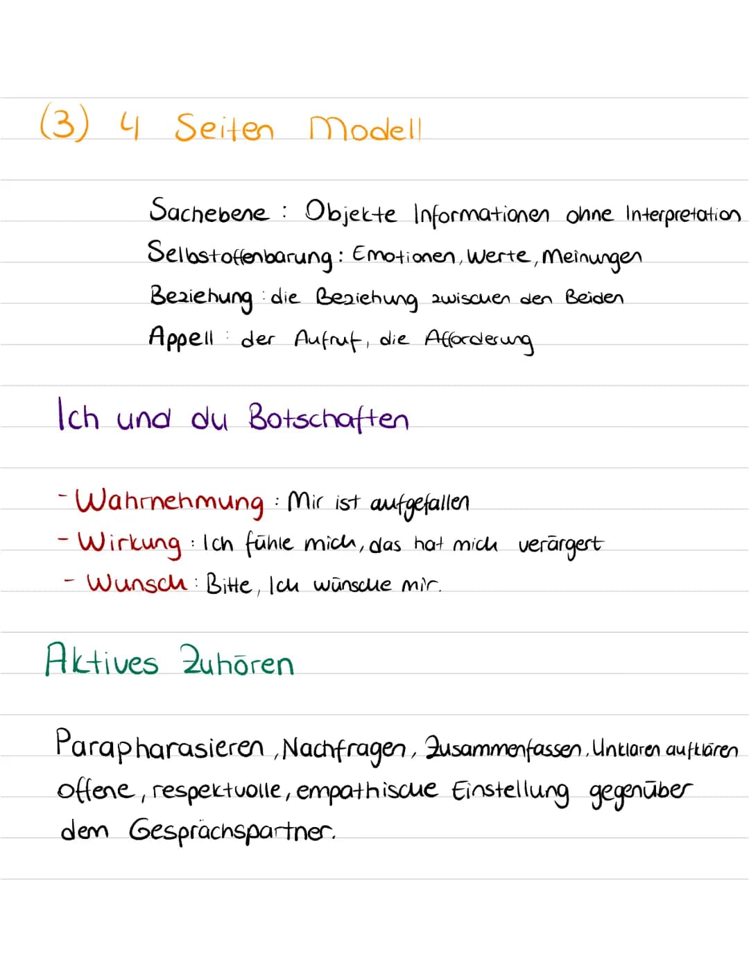  Klassenarbeit Nr. 1
→ Arten von Kommunikation.
(1) Verbale Kommunikation.
Mündlich -Schriftlich
(2) Nonverbale Kommunication.
- Mimik - Ges