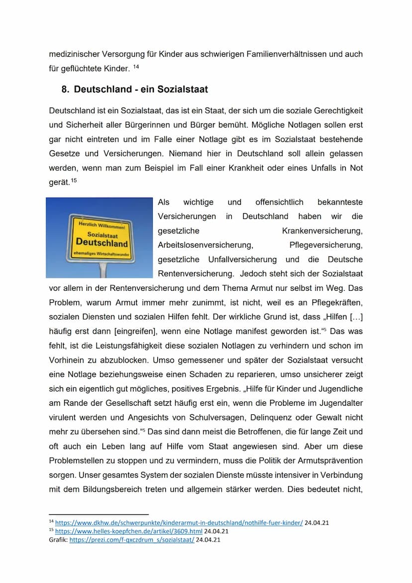 Hausarbeit - Armut in Deutschland
Warum die Armutszahlen in Deutschland immer höher werden, obwohl
Deutschland ein Sozialstaat ist
Anja
Deut
