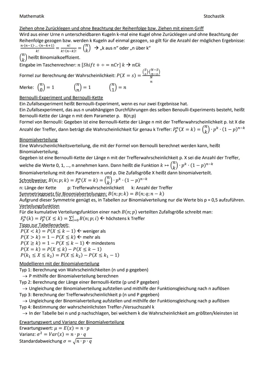 Mathematik
Grundwissen
Wichtige Begriffe
Q: Ergebnismenge = Menge aller möglichen Ergebnisse eines Zufallsexperiments
001, 02, 03, ...: einz