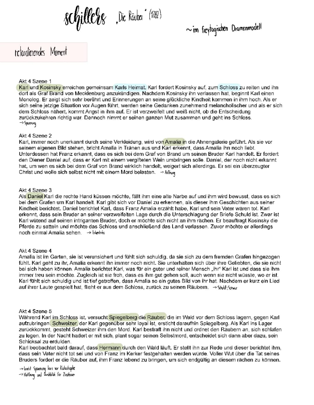 Die Räuber: Alle Zusammenfassungen und Analysen für Akt 1 bis Akt 5