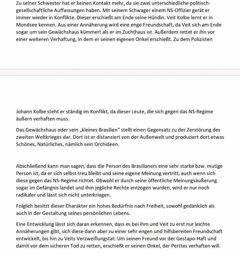 Charakterisierung der Brasilianer
Der Roman ,,Unter der Drachenwand "geschrieben von Arno Geiger aus dem Jahre 2018,
handelt nicht nur von d