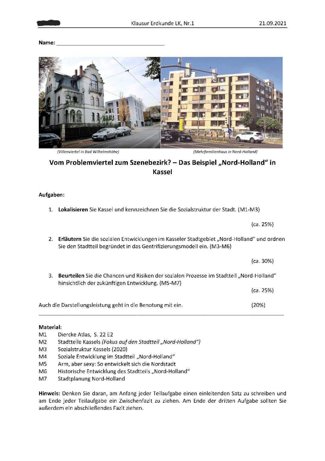 Beispiel Klausur Kassel
