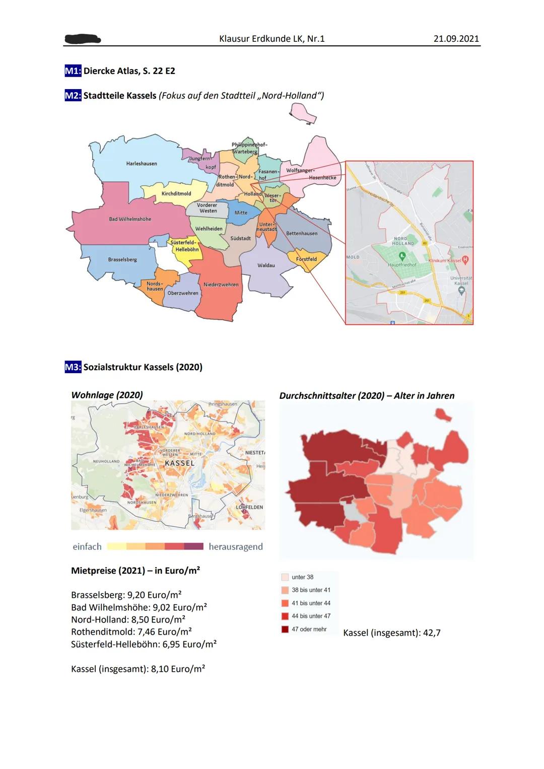 Name:
BRAHI
Klausur Erdkunde LK, Nr.1
(Villenviertel in Bad Wilhelmshöhe)
(Mehrfamilienhaus in Nord-Holland)
Vom Problemviertel zum Szenebez