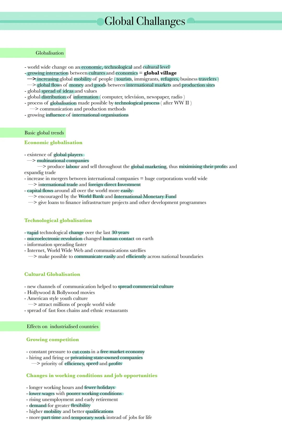 Englisch KA. 2
Themen:
• Listening Comprehension
• Cartoon Analysis
- Globalization :
- Definition
- Pro and Cons
Three eras of Globalisatio