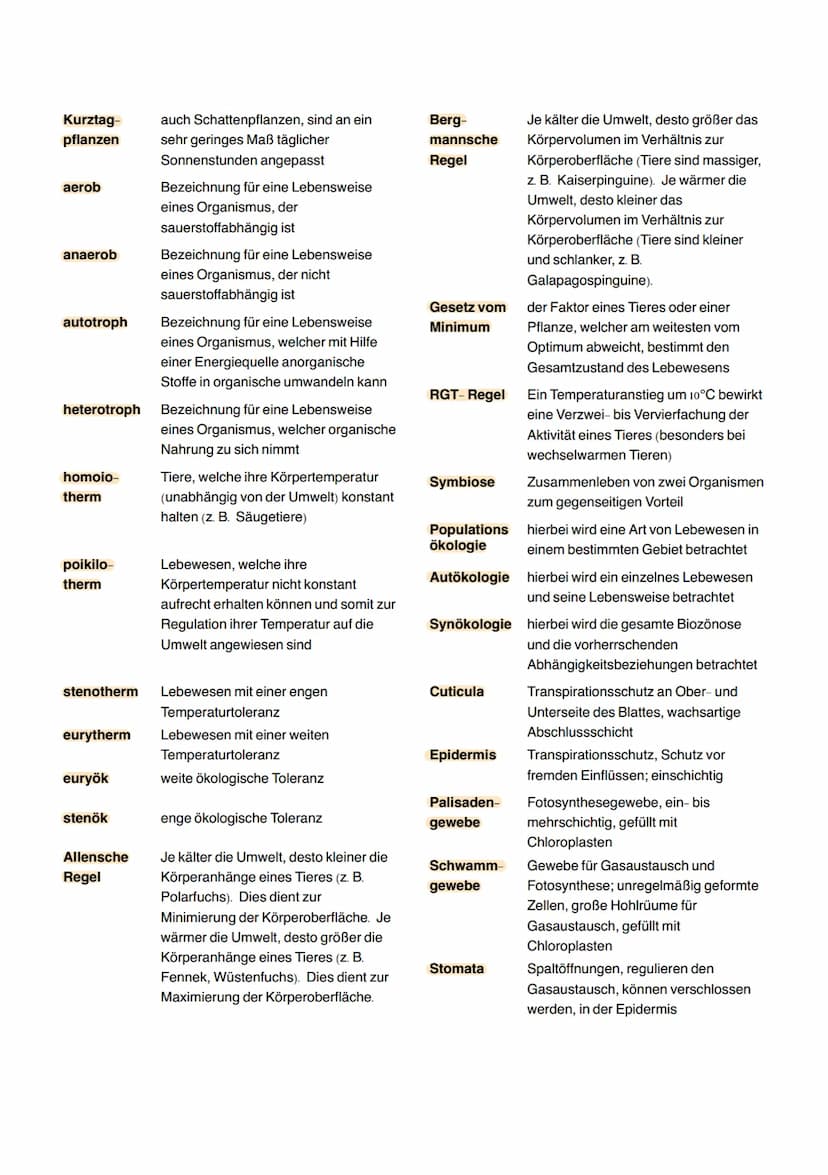 Ökologie
Ökosystem
Biosphäre
Biotop
Biozönose
ökologische
Potenz
Toleranz-
bereiche
Gesamtheit aller biotischen Faktoren
eines Ökosystems
Bi