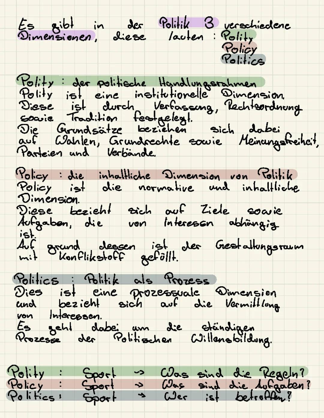 Die drei Dimensionen der Politik 