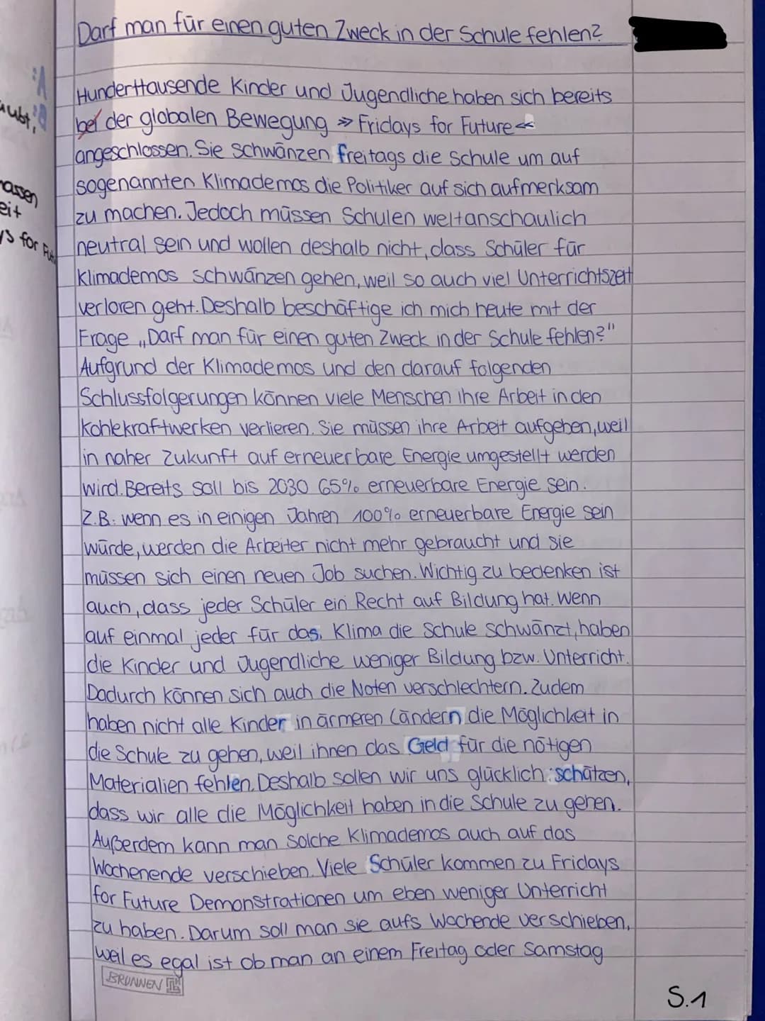 A
jubt,
massen
eit
20.5
Darf man
für
einen guten Zweck in der Schule fehlen?
Hunderttausende Kinder und Jugendliche haben sich bereits
ber d