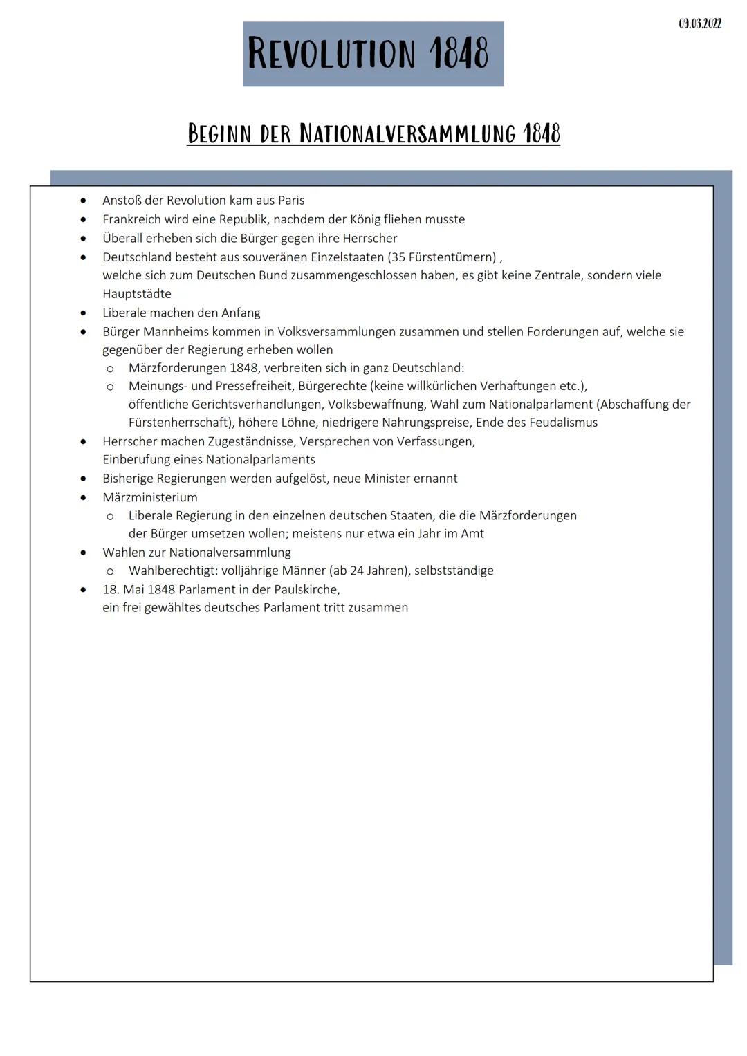 # DEUTSCHLAND IM VORMÄRZ

# GRÜNDE/URSACHEN DER REVOLUTION 1848

09.03.2022

1. Politische und gesellschaftliche Krise

- Menschen wehren si