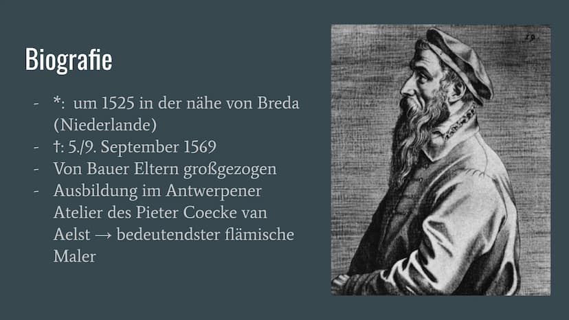 Pieter Bruegel der Ältere
18.08.22 Q1 Kunst RAD Agenda
Biografie
Bruegels Werke und Stil
Der Konflikt um Bruegels Kunst
Allgemeiner Kunststi