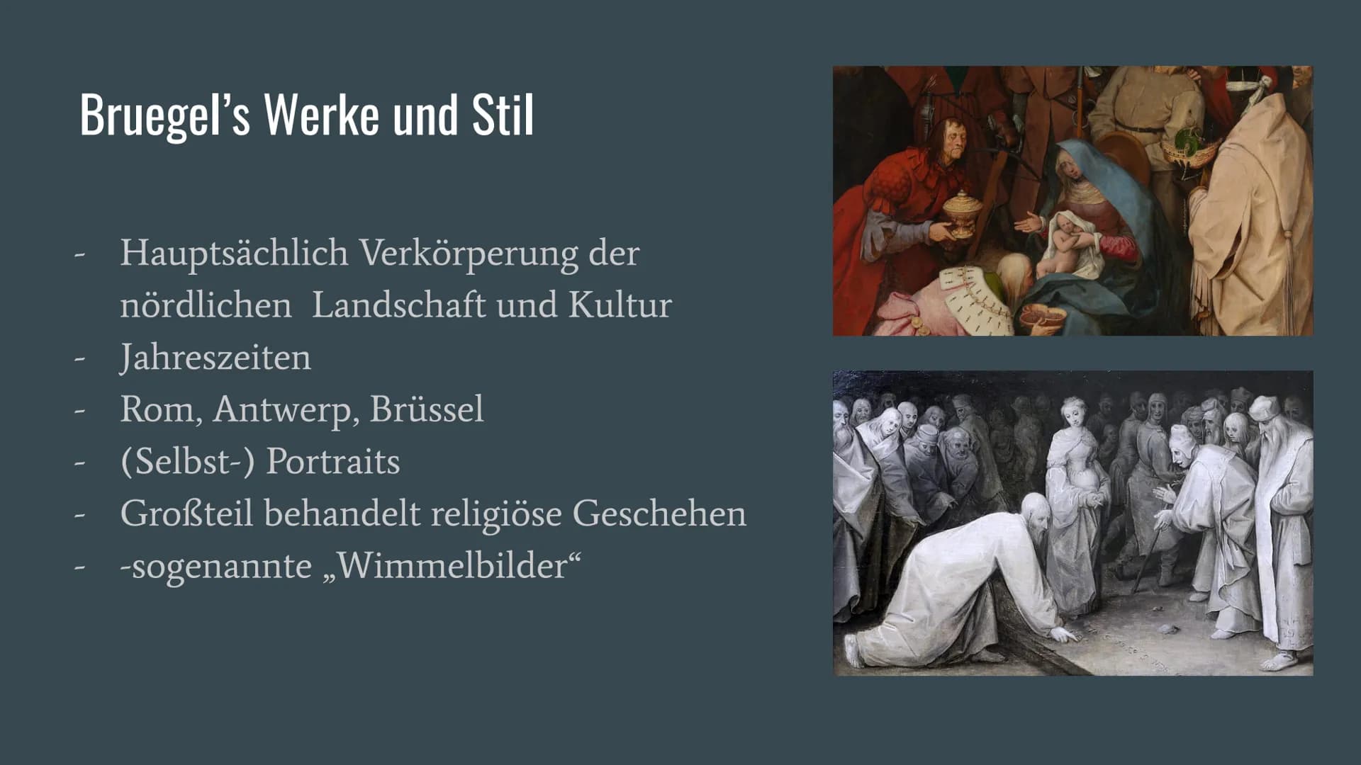 Pieter Bruegel der Ältere
18.08.22 Q1 Kunst RAD Agenda
Biografie
Bruegels Werke und Stil
Der Konflikt um Bruegels Kunst
Allgemeiner Kunststi