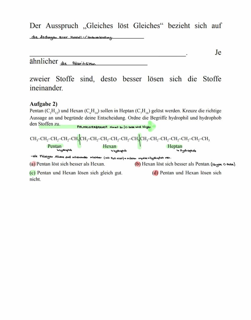 Versuch 1: Öl auf stoff
Versuch 3:
1
Butter
Tinke
LÖSLICHKEIT von Alkanen
Speiseel als Heptanesala (Bestandteil v. Erdöl)
▷ gleiche Löslichk
