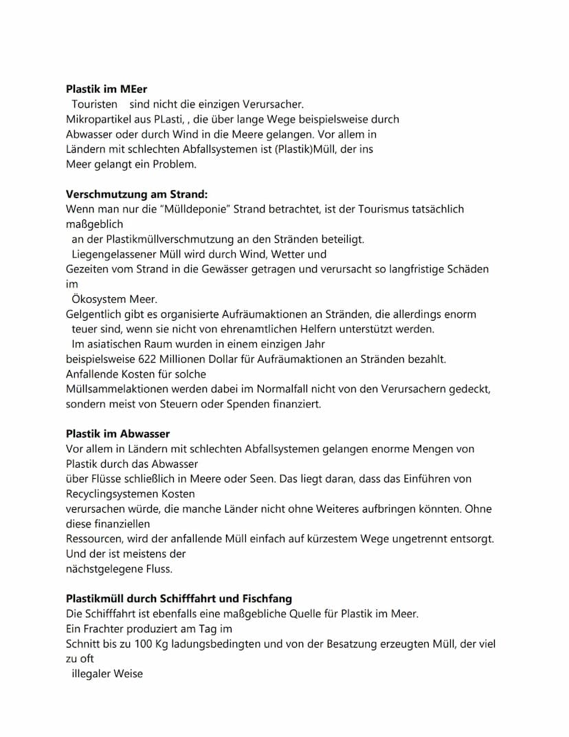 1. Ursachen
1.1 Plastik in Wasser
1.1.1 Plastikmüll in den Ozeanen
- jährlich landen 30 mio. Tonnen Kunststoff im Meer
1.1.2 Plastikinseln
H