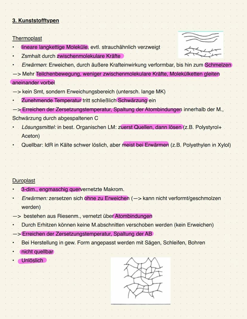 1. Allgemeines
= Polymer, organische Wertstoffe, die in der Natur nicht vorkommen
Polymer; Makromolekül, das vielen gleichen aus Bausteinen 