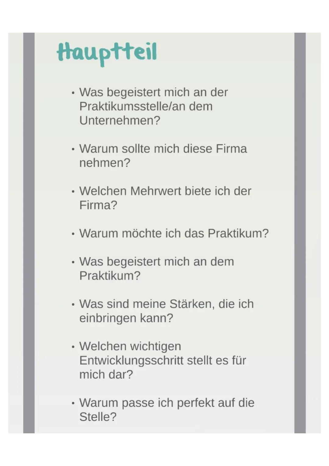 Bewerbung
• Formulierung eines Anschreibens
• Erstellung eines tabellarischen Lebenslaufs
• Bewerbungs- oder Motivationsschreiben, wenn
erfo