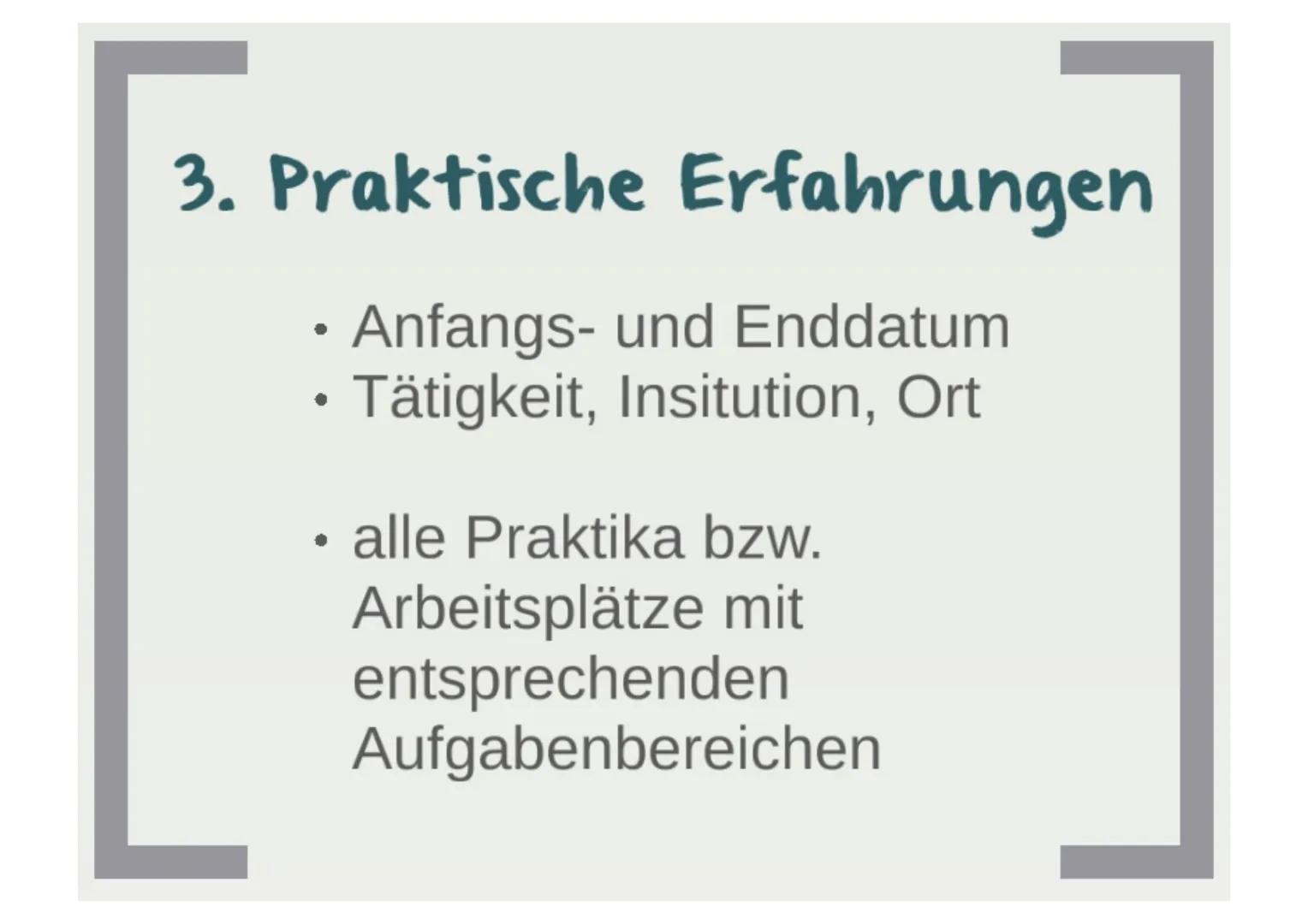 Bewerbung
• Formulierung eines Anschreibens
• Erstellung eines tabellarischen Lebenslaufs
• Bewerbungs- oder Motivationsschreiben, wenn
erfo