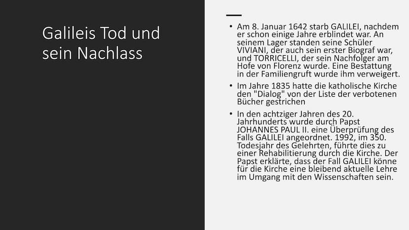 1 Allgemeines
●
●
●
Galileo Galilei - Handout
Philosoph, Mathematiker, Ingenieur, Physiker, Astronom und Kosmologe
Viele seiner Entdeckungen