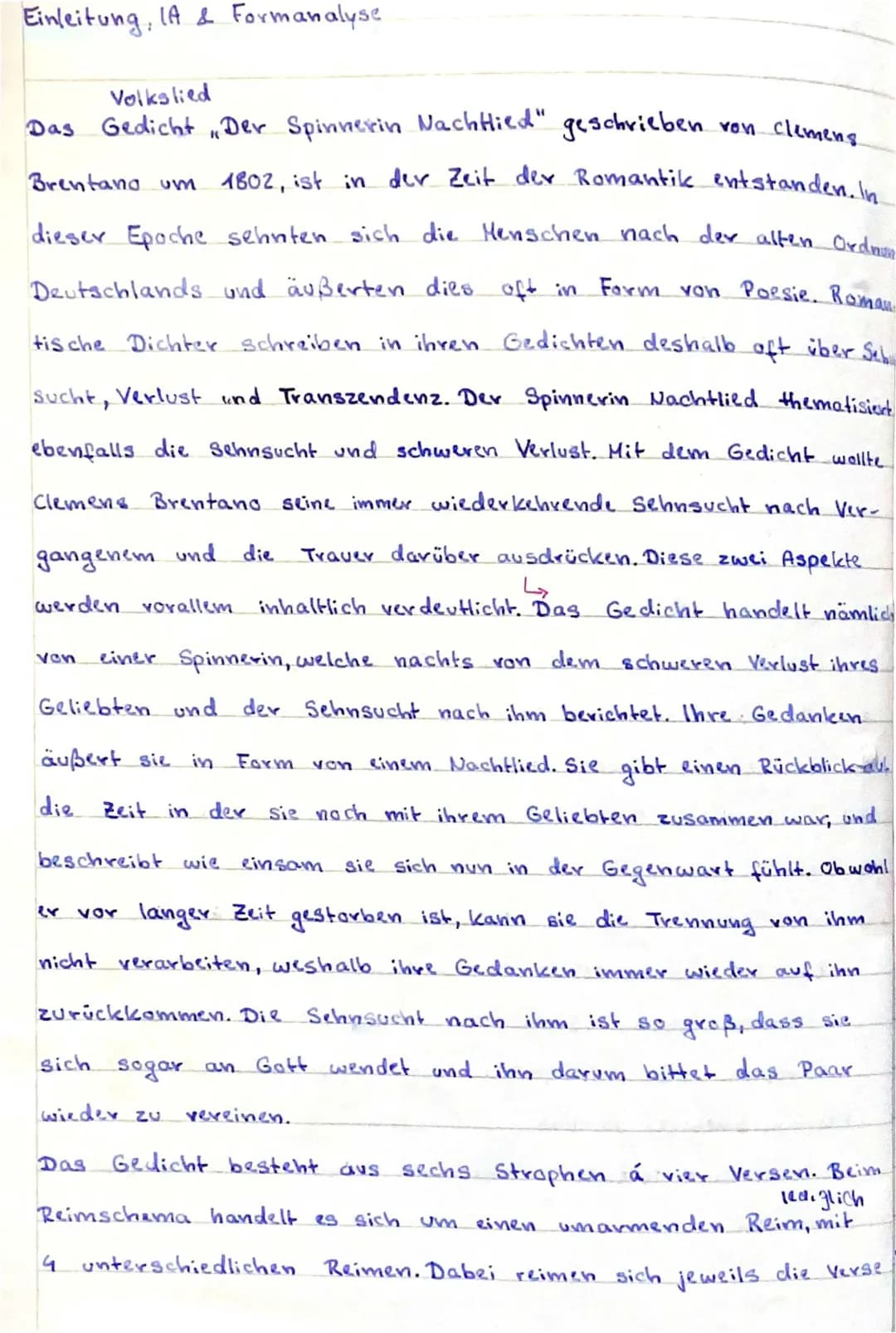Der Spinnerin Nachtlied - Text, Analyse, Metrum und mehr