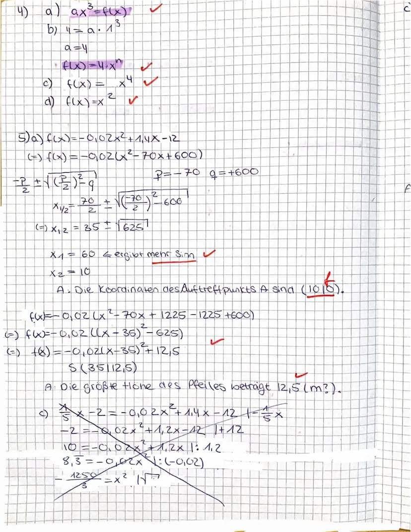 1. Klausur EF Ma
Potenzfunktionen
Formulieren Sie, wenn es sinnvoll ist, Antwortsätze und kommentieren Sie Ihren Rechenweg.
Rechnen Sie so w