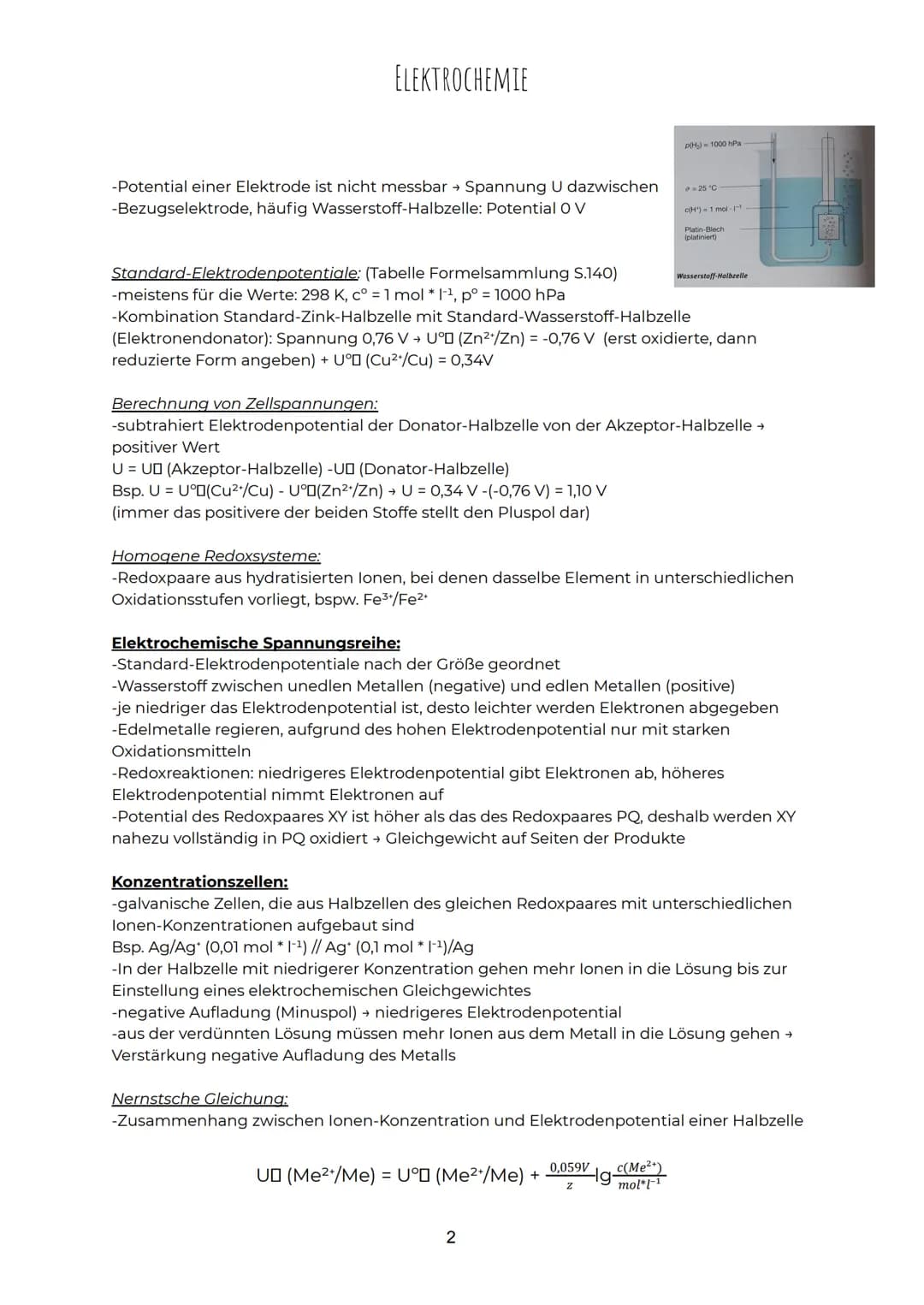 ELEKTROCHEMIE
Redoxreaktionen:
-Oxidation: Elektronenabgabe (Oxidationszahl wird erhöht)
-Reduktion: Elektronenaufnahme (Oxidationszahl wird