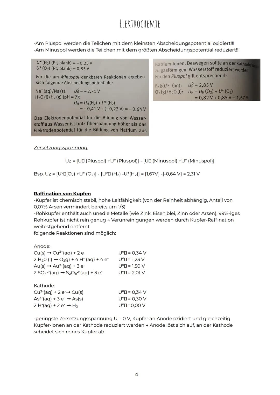 ELEKTROCHEMIE
Redoxreaktionen:
-Oxidation: Elektronenabgabe (Oxidationszahl wird erhöht)
-Reduktion: Elektronenaufnahme (Oxidationszahl wird