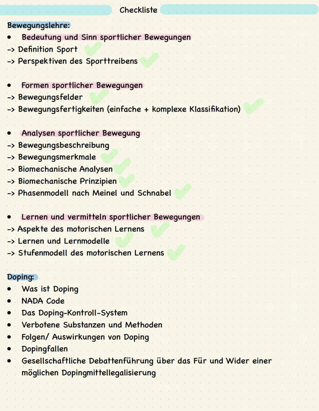 Abitur Lernzettel 2023
Sporttheorie
Jana Janecki
25.04.2023 Bewegungslehre:
● Bedeutung und Sinn sportlicher Bewegungen
-> Definition Sport
