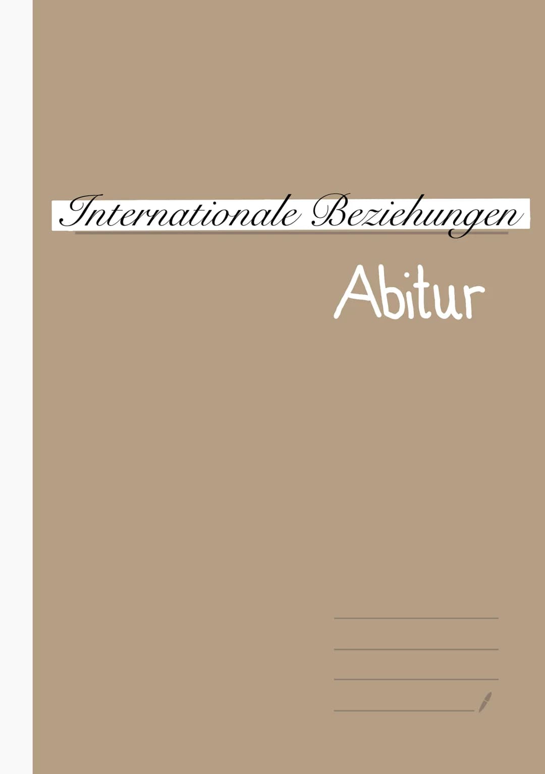 
<h2 id="abitur">Abitur</h2>
<p>Grundlage der internationalen Staatenwelt (Anarchie, Sicherheitsdilemma)</p>
<h2 id="internationalebeziehung