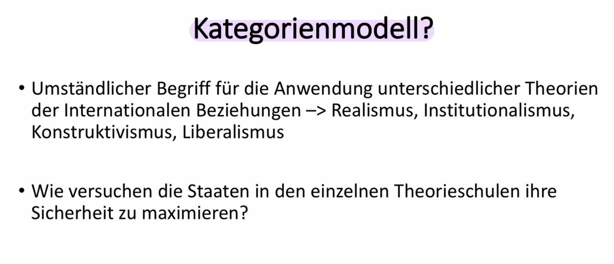 
<h2 id="abitur">Abitur</h2>
<p>Grundlage der internationalen Staatenwelt (Anarchie, Sicherheitsdilemma)</p>
<h2 id="internationalebeziehung