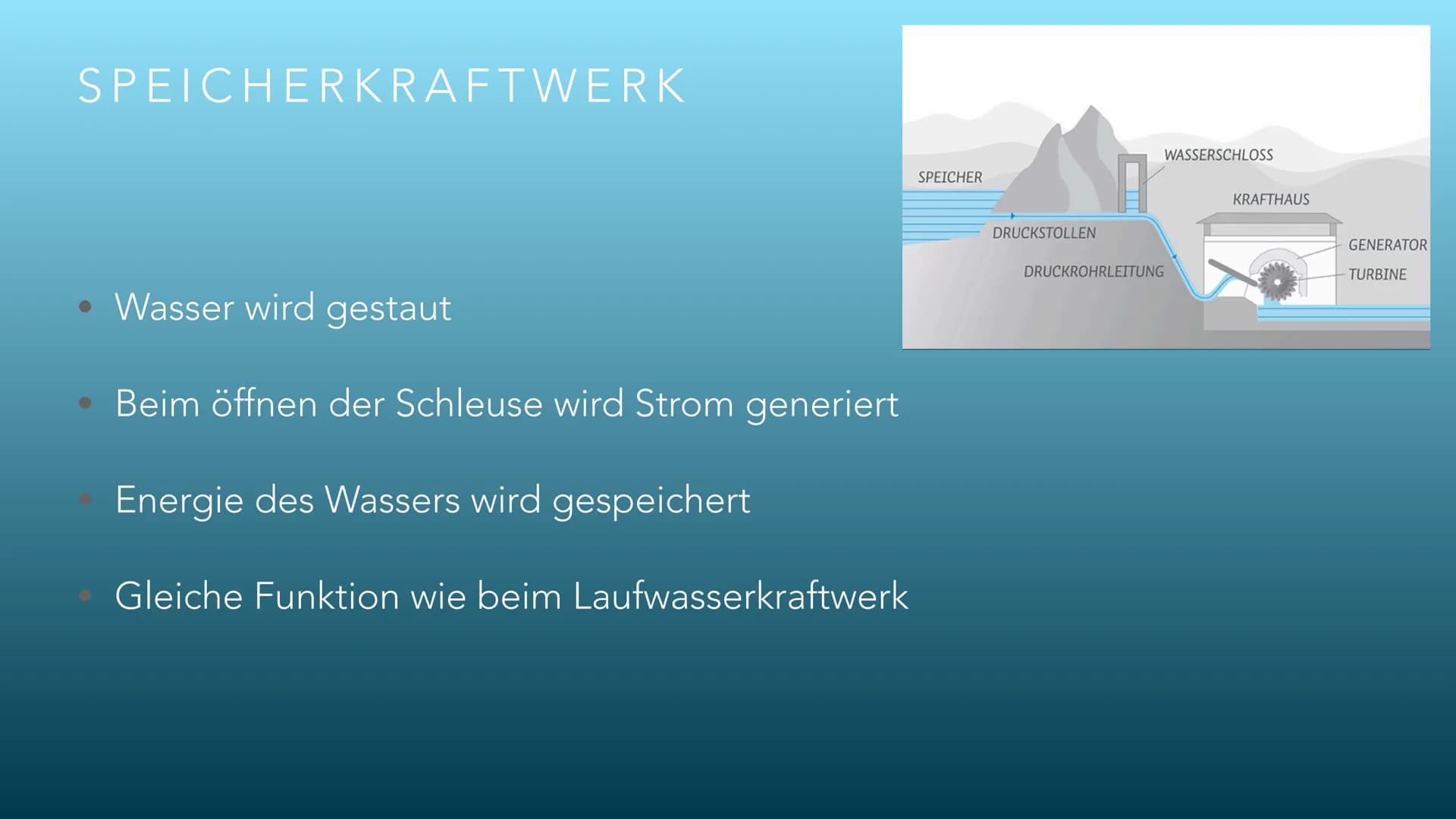WASSERKRAFT
ERNEUERBARE ENERGIEN INHALT
Art und Weise der Energiegewinnung
Vorteile dieser Form der Energiegewinnung
Nachteile dieser Form d