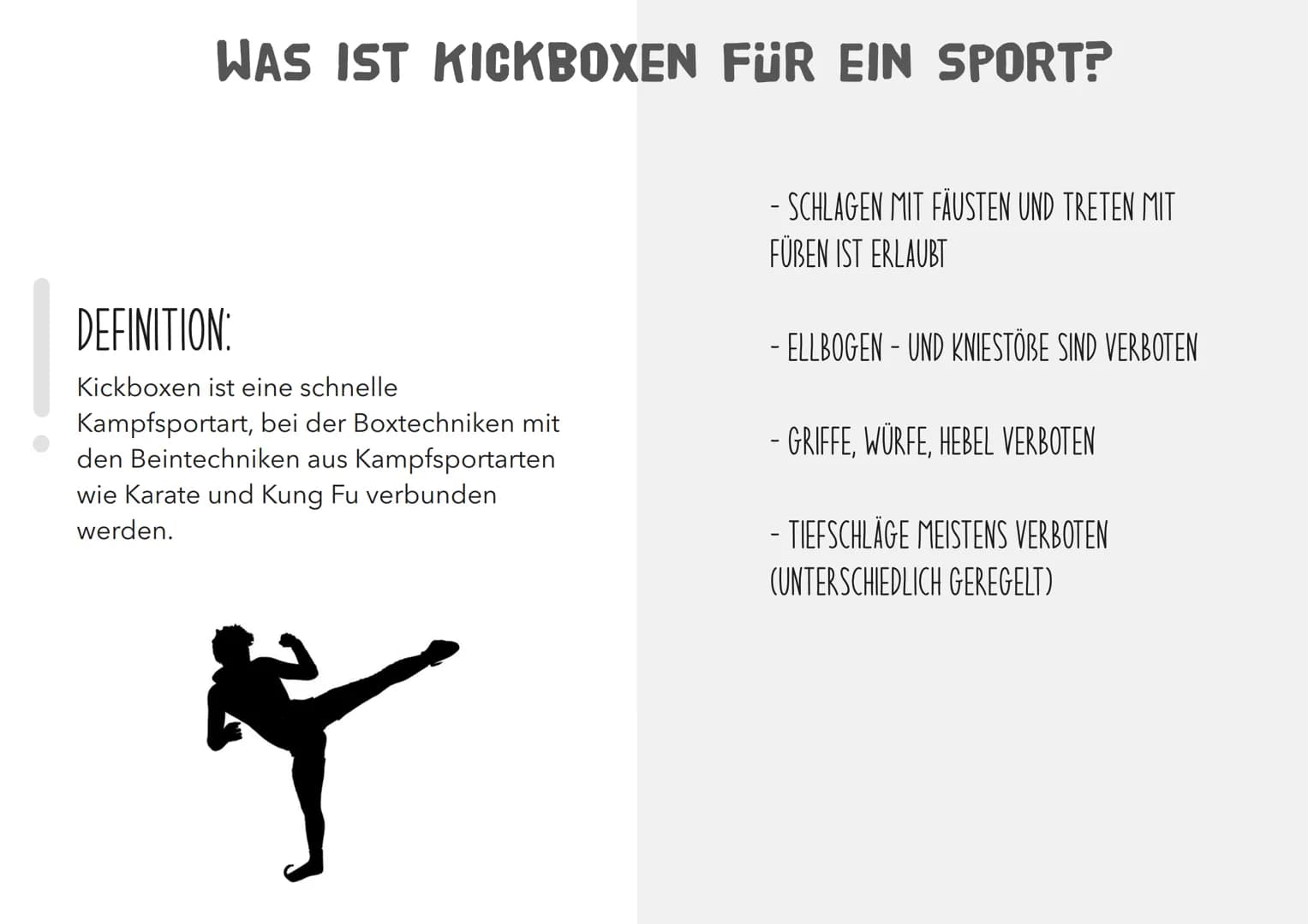 KICKBOXEN GLIEDERUNG
- WAS IST KICKBOXEN FÜR EIN SPORT?
- GESCHICHTE
- ERFOLGREICHE KICKBOXER*INNEN
- WELCHE MUSKELGRUPPEN WERDEN
BEANSPRUCH