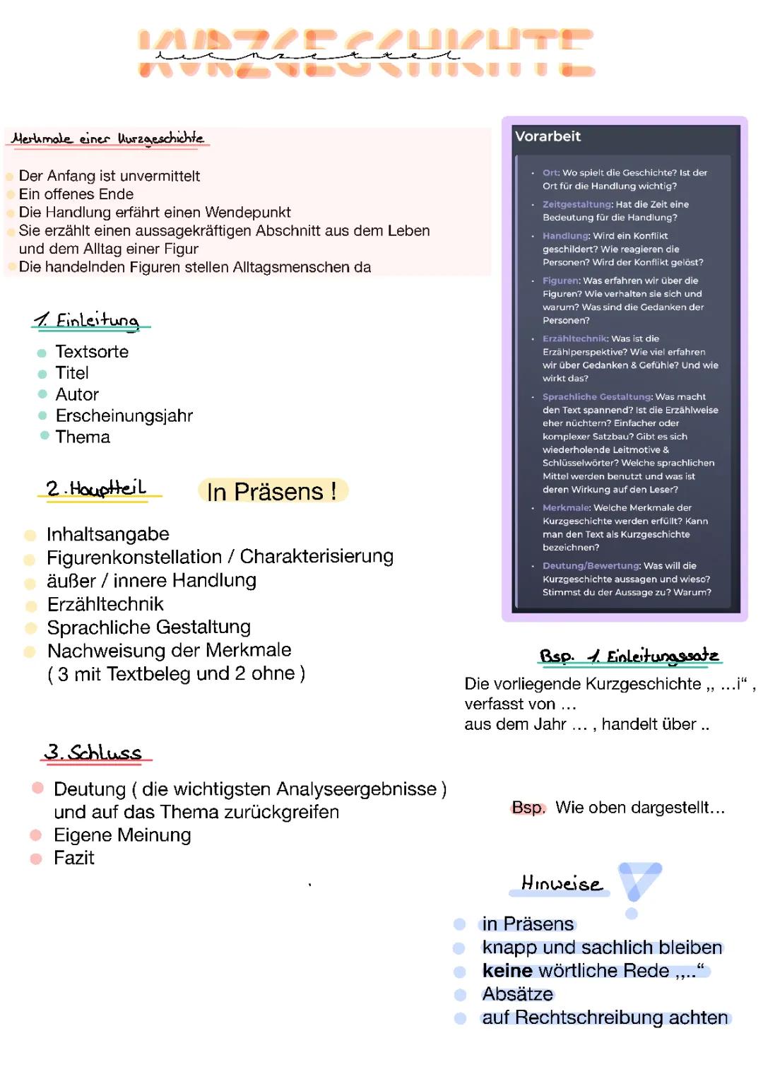 Kurzgeschichte analysieren bzw. interpretieren 