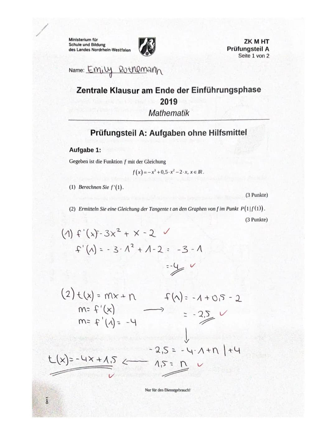 Ministerium für
Schule und Bildung
des Landes Nordrhein-Westfalen
통
:: Emily Rothemann
Name:
Zentrale Klausur am Ende der Einführungsphase
2