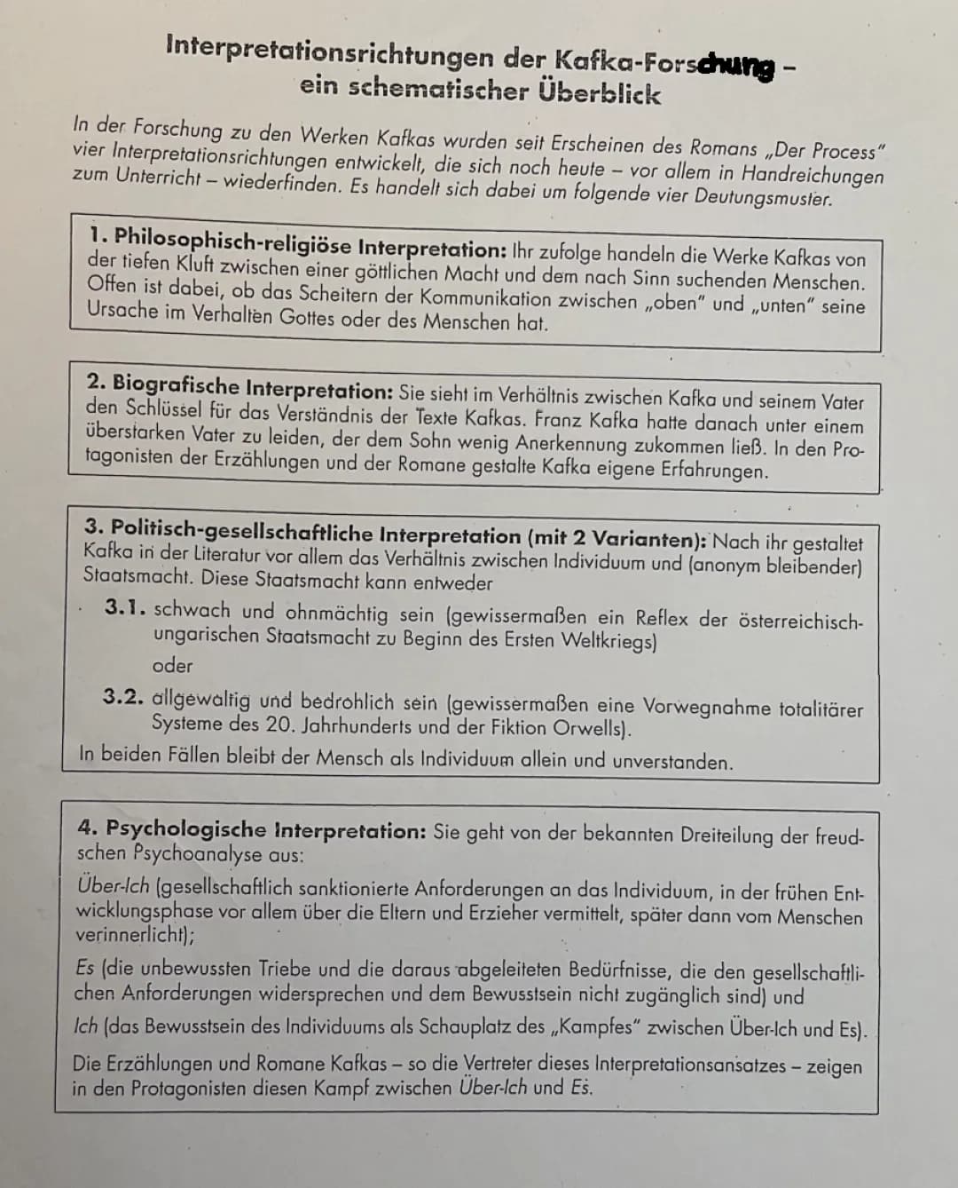 Interpretationsansätze Kafka Parabeln